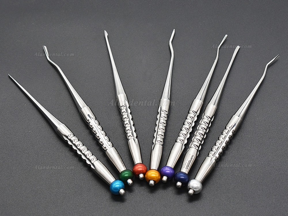 7 Pcs/Kit Tooth Extracting Elevator Dental Extraction Root Minimally Invasive Tooth Extracting Tools With Disinfection Box